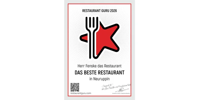 Auszeichnung: Das beste Restaurant in Neuruppin, Restaurant Guru 2026